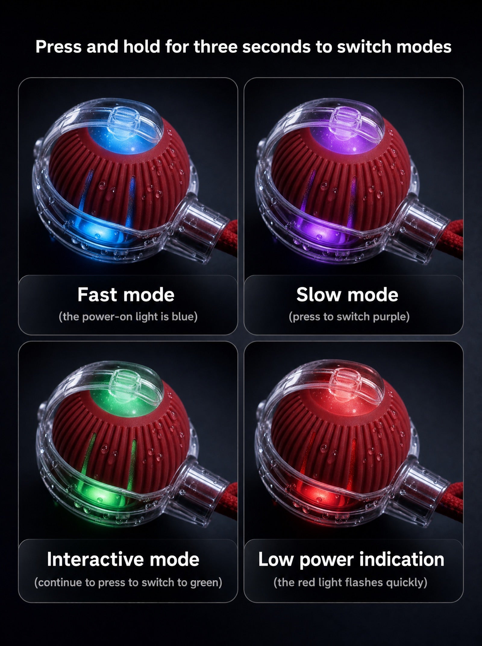 Fast, slow, and interactive light modes on the Parallel Paws Smart Chase Ball